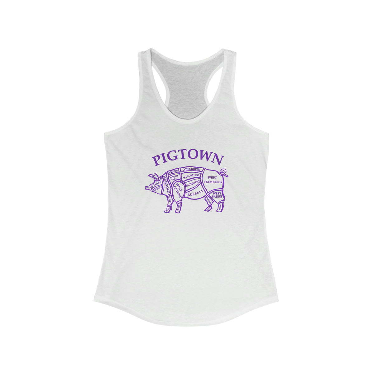 The "Pigtown" Ideal Racerback Tank Bird City Designs