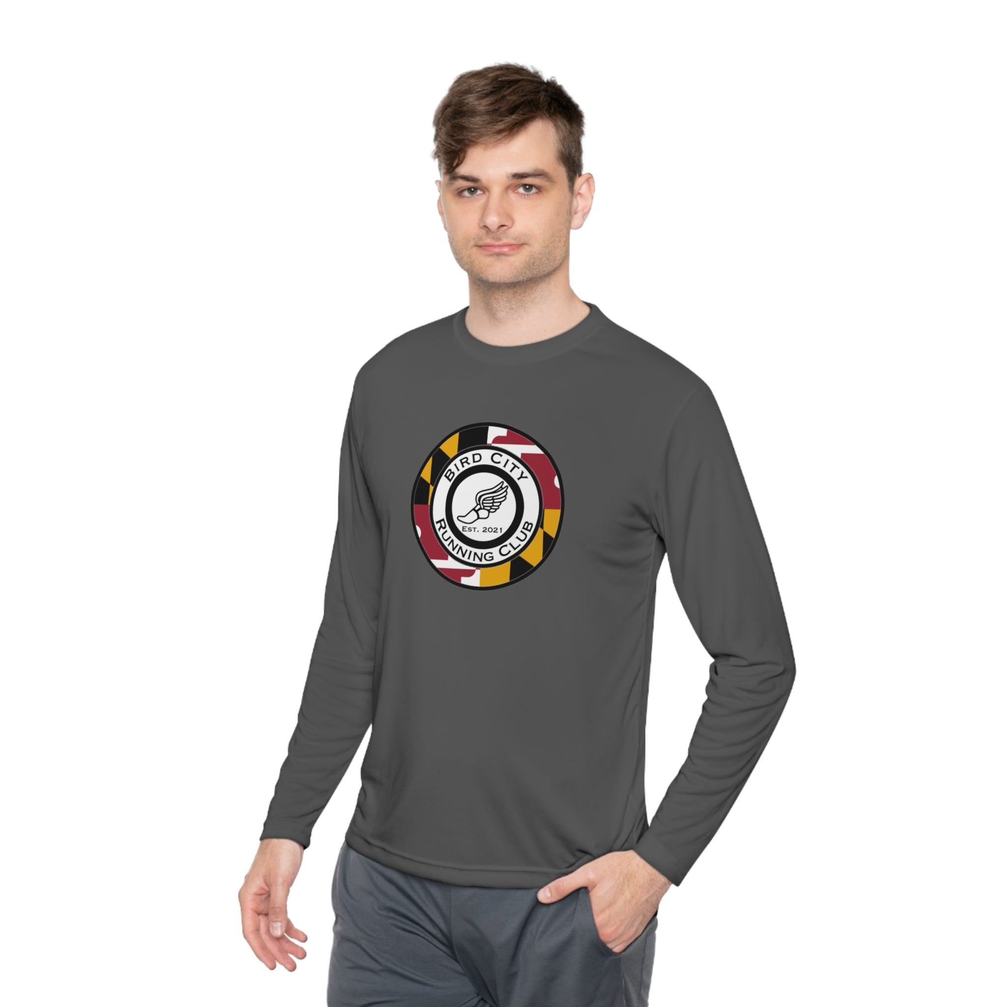 Bird City Running Club Long Sleeve Tee-Maryland Flag Edition